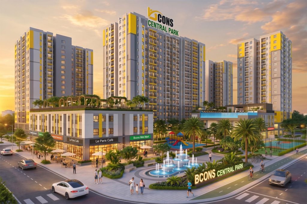 Phối cảnh dự án Bcons Central Park Biên Hòa