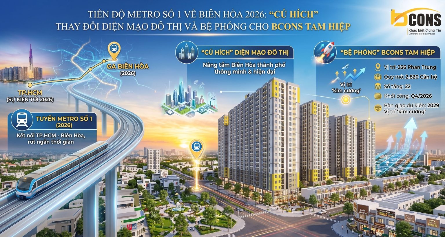Vị trí Bcons Central Park hưởng lợi từ hạ tầng TP. Đồng Nai