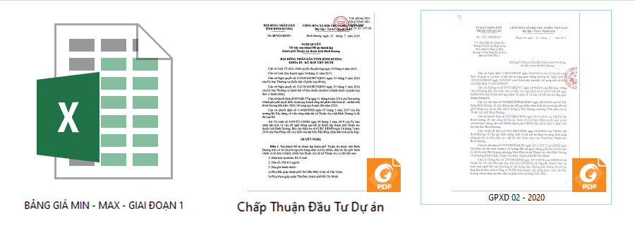 Bảng giá Excel, Chấp thuận đầu tư dự án, Giấy phép xây dựng
